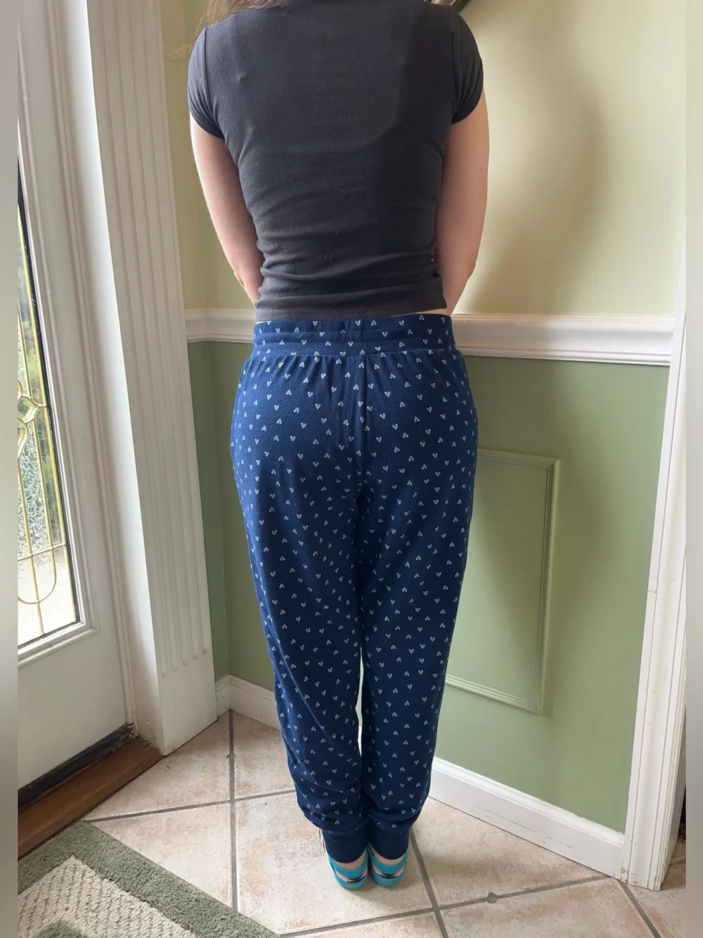 Secret Treasures blue heart pattern pajama pants